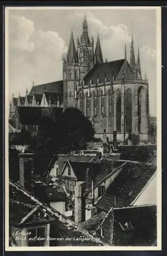 AK Erfurt, Blick auf den Dom von der Langenbrücke