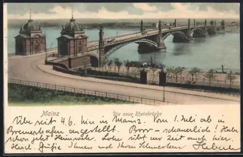 AK Mainz, Die neue Rheinbrücke