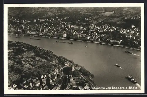 AK Boppard a. Rhein, Flugzeugaufnahme