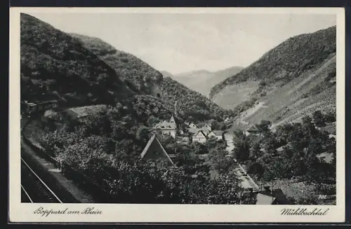 AK Boppard am Rhein, Blick in das Mühlbachtal