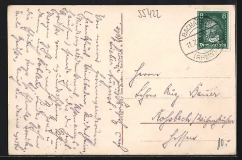 AK Bacharach a. Rh., Partie an der Promenade