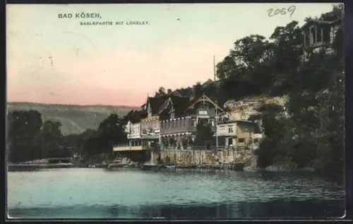 AK Bad Kösen, Saalepartie mit Loreley
