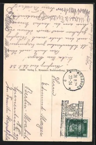 AK Würzburg, Der Dom mit Marktplatz