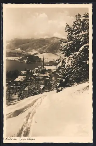 AK Schliersee, Ortsansicht im Winter