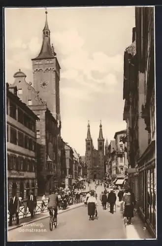 AK Würzburg, Blick in die Domstrasse