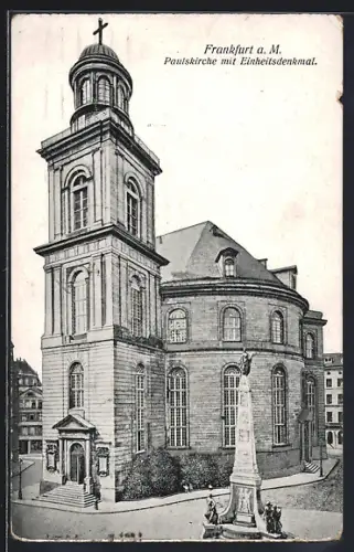 AK Alt-Frankfurt, Paulskirche mit Einheitsdenkmal