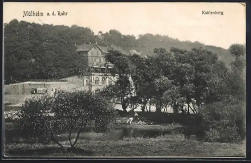 AK Mülheim a. d. Ruhr, Flusspartie am Kahlenberg