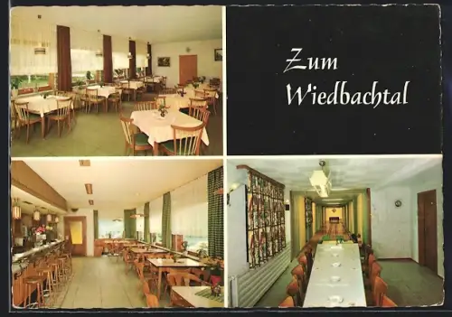 AK Obernau / Westerwald, Gasthaus Zum Wiedbachtal, Innenansichten