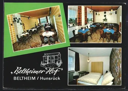 AK Beltheim /Hunsrück, Hotel Beltheimer Hof, Gartenstr. 10, Innenansichten