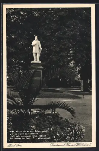 AK Bad Ems, Denkmal Kaiser Wilhelm I.
