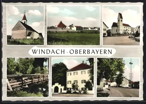 AK Windach / Lech, Kirche, Rathaus, Brücke, Maibaum, verschiedene Ortsansichten