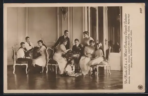 AK Die Kinder S. k. u. k. Hoheit Erzherzog Leopold Salvator von Österreich beim Schach