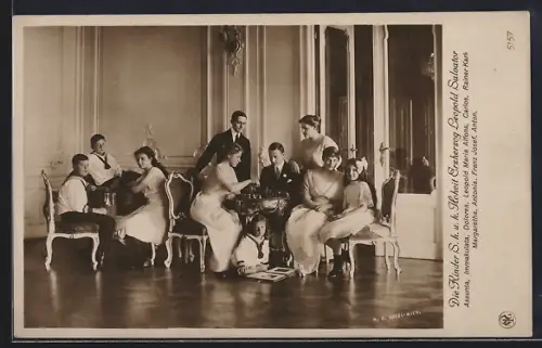 AK Die Kinder S. k. u. k. Hoheit Erzherzog Leopold Salvator von Österreich beim Schach