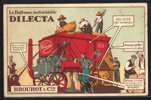 Künstler-AK Reklame Brouhout & Cie, La Batteuse individuelle Dilecta