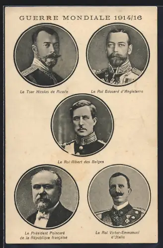 AK Zar Nikolaus II. von Russland, König Albert v. Belgien, König Edward v. England