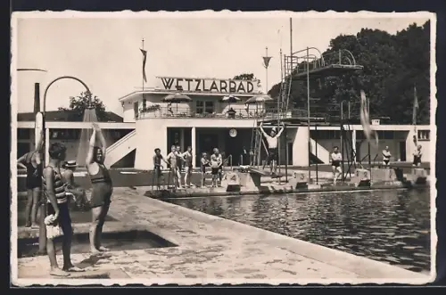 AK Eupen, Wetzlarbad mit Sprungturm