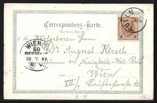 Lithographie Tulln, Amtshaus, Pfarrkirche mit Dreikönigskapelle, St. Pöltnerthor, Innenansicht der Brücke