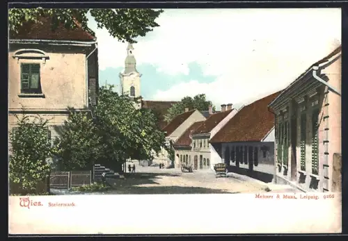 AK Wies /Steiermark, Ortspartie mit Kirche