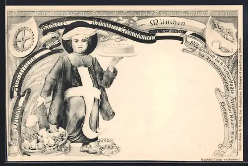 AK München, Deutsche Ausstellung für Bäckerei, Konditorei, Lebküchnerei 1905