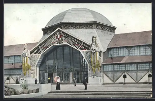 AK Görlitz, Gewerbe- und Idustrie-Ausstellung 1905, Portal der Haupthalle