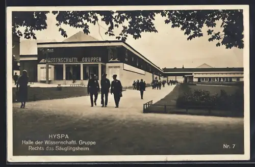 AK Ausstellung HYSPA, Halle der Wissenschaftl. Gruppe, Säuglingsheim