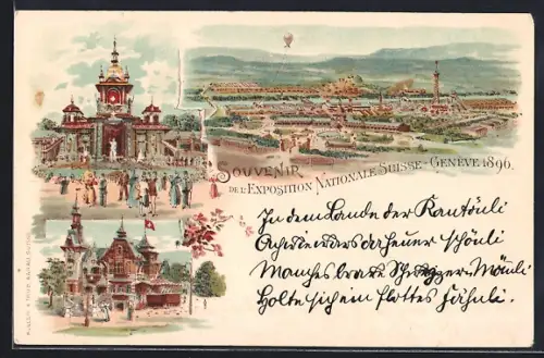 Lithographie Genève, Exposition Nationale Suisse 1896, Ausstellung