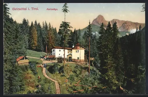 AK Scharnitz /Tirol, Gleirschtal, Amtssäge