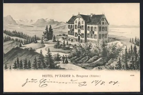Lithographie Bregenz, Hotel Pfänder