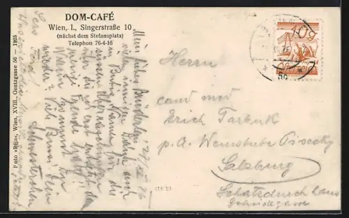 AK Wien, Dom-Cafe, Singerstr. 10, Innenansicht