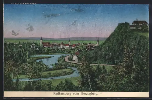AK Radkersburg, Ortsansicht vom Herzogberg
