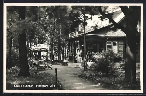 AK Knittelfeld, Stadtpark-Café, Terrasse
