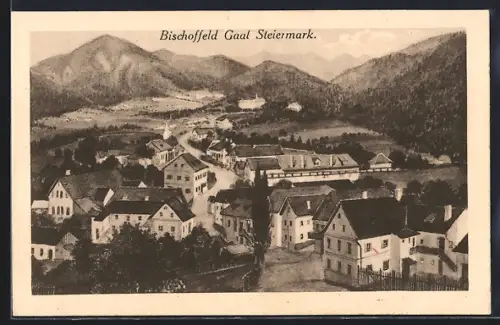AK Gaal /Steiermark, Bischoffeld aus der Vogelschau