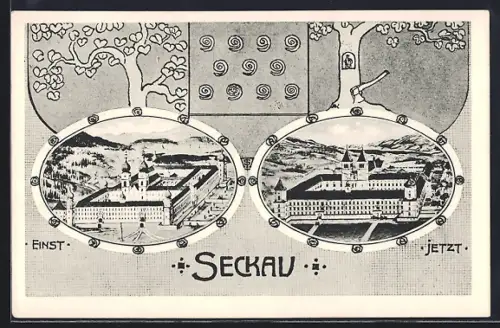 AK Seckau, Kloster einst und jetzt, Bäume und Schnecken, Passepartout