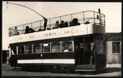 Fotografie W. J. Haynes, London, englische Strassenbahn mit offenem Verdeck
