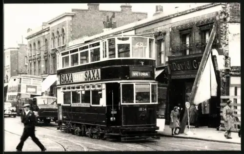 Fotografie W. J. Haynes, London, englische Strassenbahn Linie 28, Fahrtziel Victoria