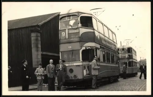 Fotografie W. P. Witherstone, London, englische Strassenbahn Linie 9, Fahrtziel Auchenshuggle