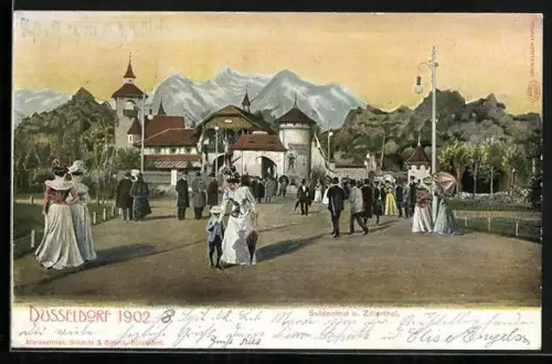 AK Düsseldorf, Ausstellung 1902, Suidenthal und Zillerthal