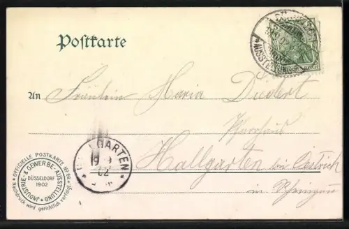 AK Düsseldorf, Ausstellung 1902, Suidenthal und Zillerthal