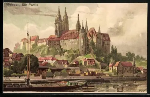 Künstler-AK Heinrich Kley: Meissen, Kgl. Albrechtsburg