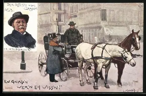 Künstler-AK Ludwig Koch: Wien, Portrait des ältesten vom Graben Waldbauer