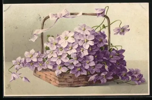 Künstler-Lithographie Meissner & Buch (M&B) Nr. 1528: Blumenkörbe