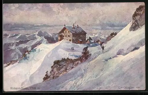 Künstler-AK Edward Theodore Compton: Rotwandhaus im Winter