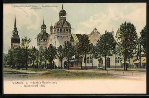 AK Düsseldorf, Gewerbe und Industrie Ausstellung 1902, Rheinische Metallwaren u. Maschinenfabrik