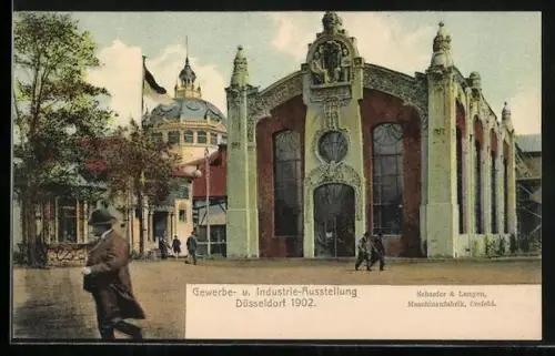 AK Düsseldorf, Gewerbe- und Industrie-Ausstellung 1902, Schaefer & Langen Maschinenfabrik, Crefeld