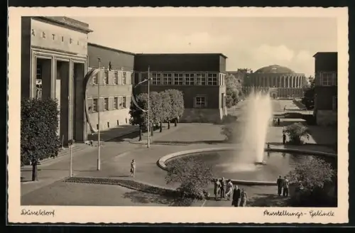 AK Düsseldorf, Springbrunnen auf dem Ausstellungsgelände
