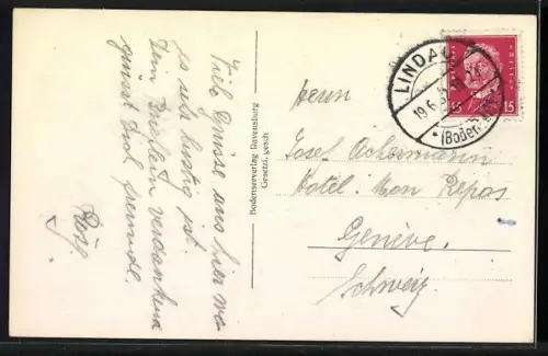 AK Lindau i. B., Zeppelin über der Hafeneinfahrt