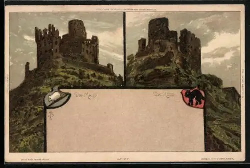Künstler-AK Carl Biese: Burgen, Die Maus und die Katz