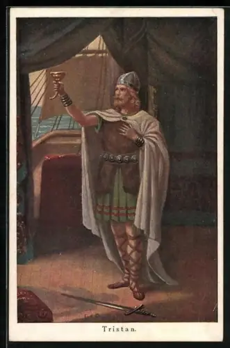 AK Tristan und Isolde, Tristan hebt seinen Becher
