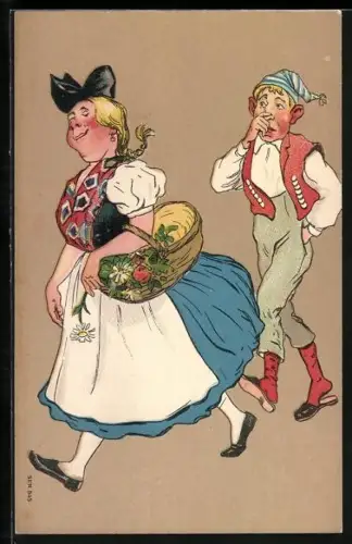 AK Errötend folgt er ihren Spuren, Und ist von ihrem Gruss beglückt, Schillers Glocke