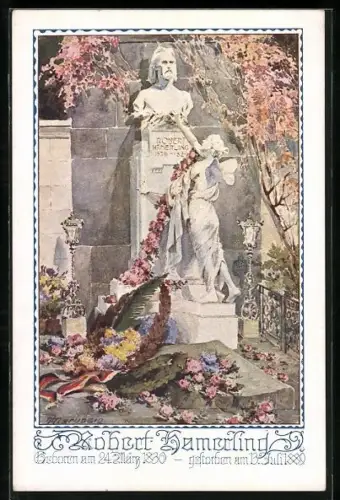 Künstler-AK Anton Marussig: Deutscher Schulverein Nr. 2003: Robert Hamerling, Denkmal